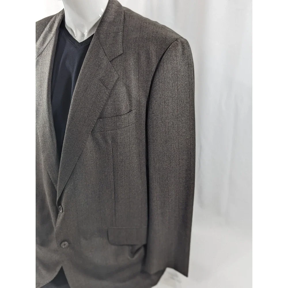 Vitg Hickey Freeman Blazer Sport Suit Jacket Dark Green Subtle Maroon Stripe 44R